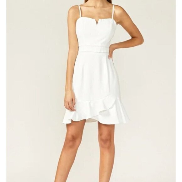 NWT Adelyn Rae Size S White Mini Strap Dress MSRP $158 - Picture 1 of 13